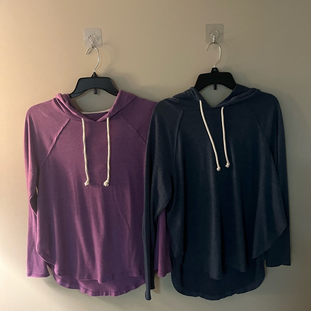 Massimo Supply Co Blue & Purple Hooded Shirts- L